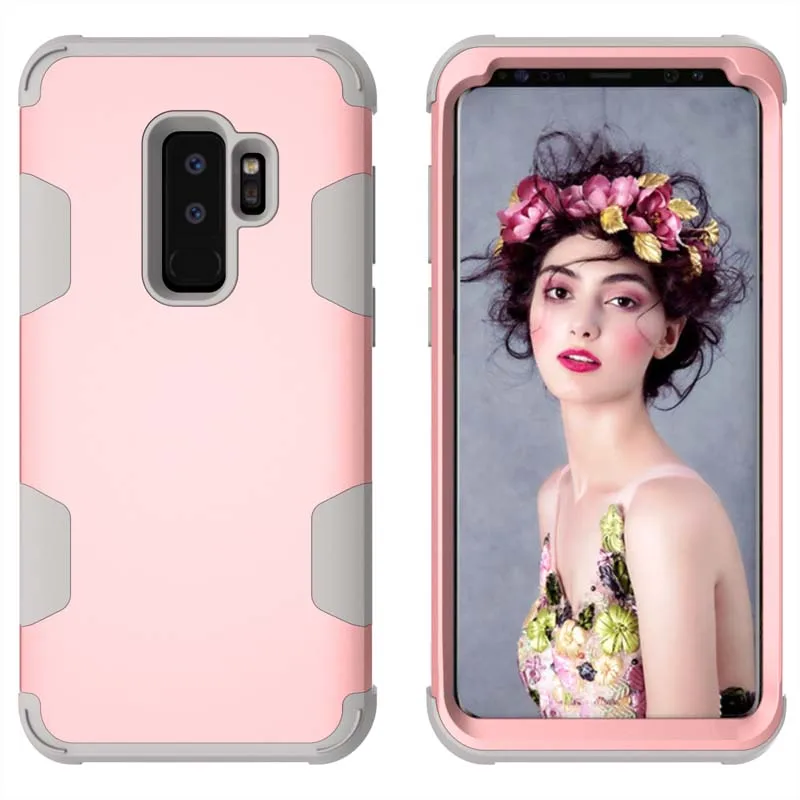 Colorblock Phone Case Anti-shock Silicone Hybrid Hard PC Cover for Samsung Galaxy S9 PLUS LFX-ING | Мобильные телефоны и