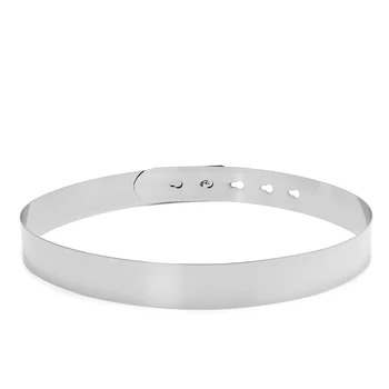 

Chic Women Lady Punk Thin Metallic Waistband Full Metal Mirror Skinny Waist Belt U90E