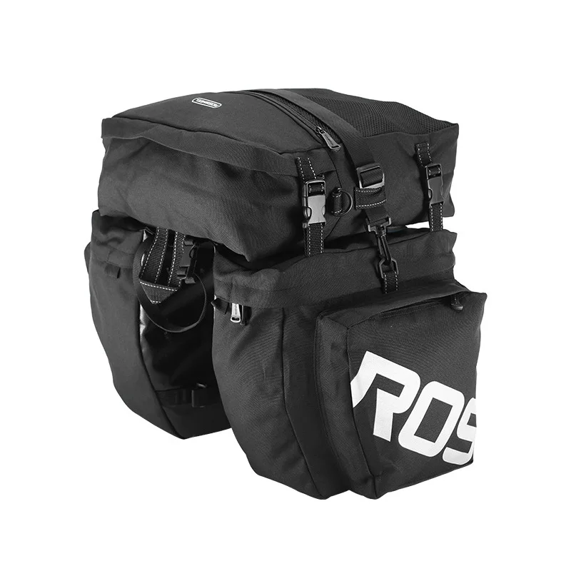 

ROSWHEEL 3 In 1 Bicycle Mountain Bike Rear Pannier Bag / Rain Cover 37L Double Side Rear Rack Tail Seat Pannier