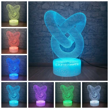 

Abstract Circle Spiral Bulbing 3D Lamp Circle Ball Shape Night Light Multicolo Illusions 7 Colors Change Decor Lamp Best Gift