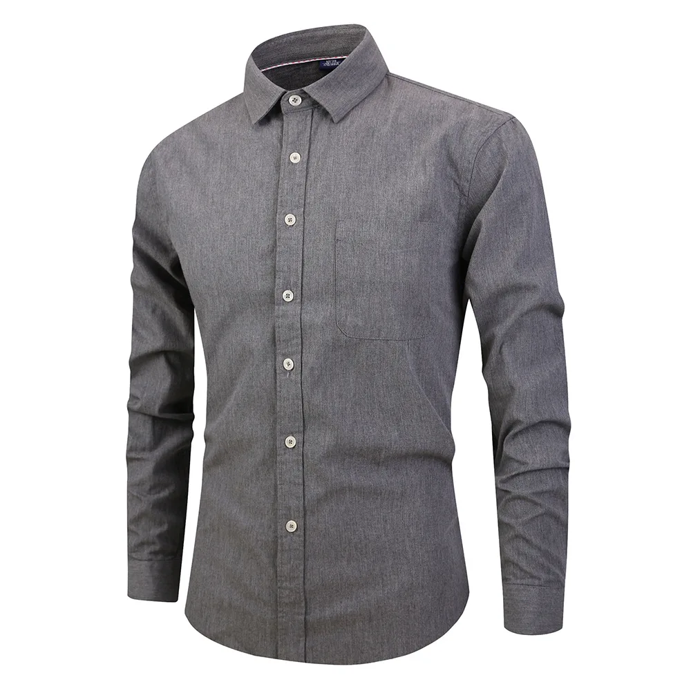Camisa Masculina мужские рубашки с длинным рукавом из хлопка, Повседневная приталенная Базовая дизайнерская мужская рубашка 4XL