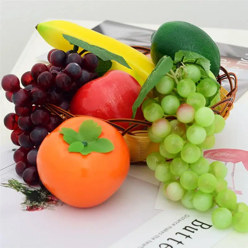 

Artificial Apple Fake Fruit Simulation Orange Ornament Craft Food Photography props Home Lemon Kitchen Pretend Fruit Supplies