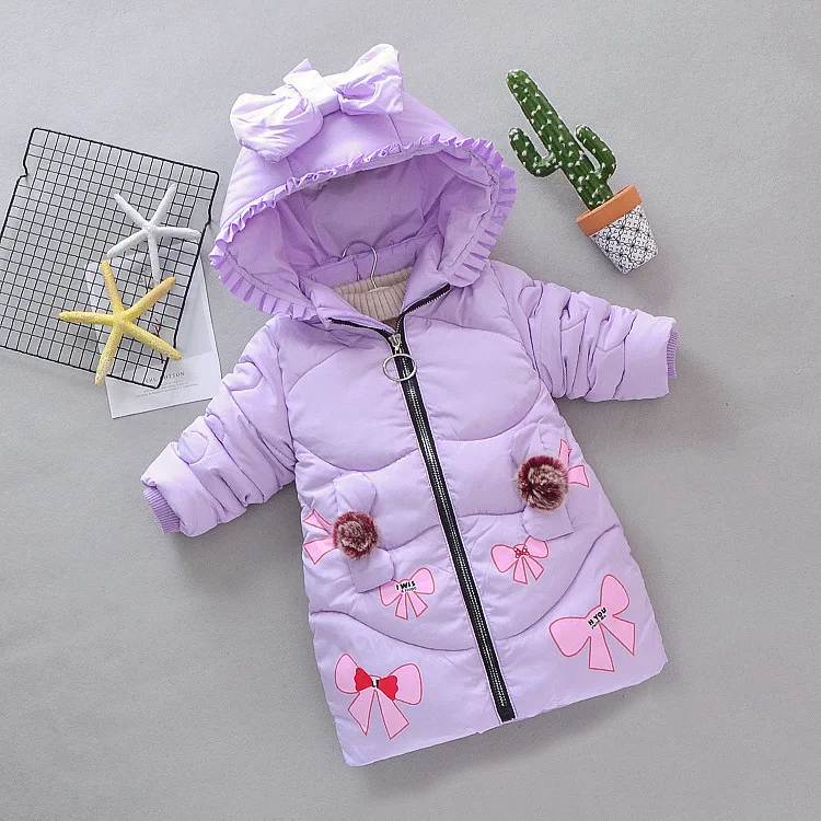 Новое теплое детское хлопковое пальто в стиле Лолиты на осень и зиму милое хлопковое пальто с бантом для девочек от 3 до 8 лет