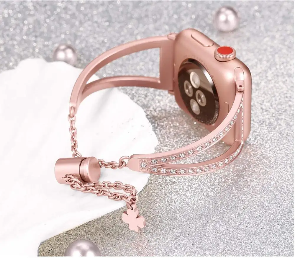 Ремешок из нержавеющей стали для Apple watch 6 band 38 мм 42 металлический браслет iwatch 5 4 3 44
