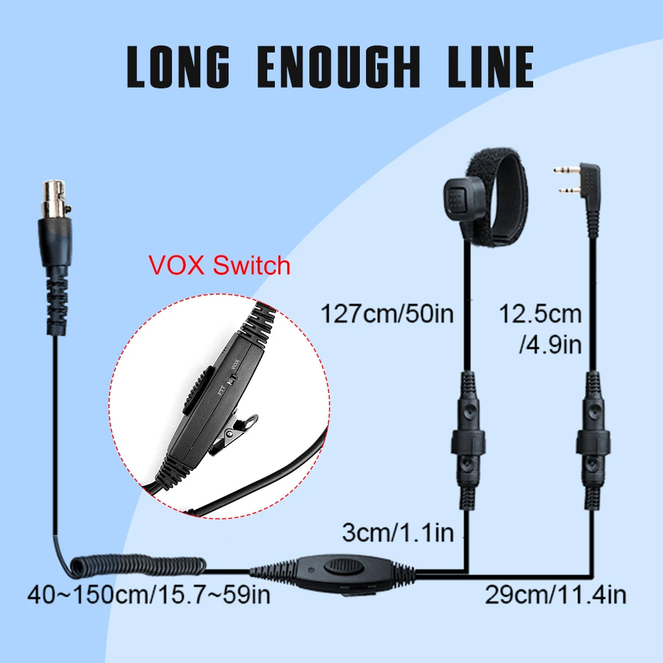 Noise Cancelling Aviation Microphone Headset Walkie-Talkie Earpiece VOX Volume Adjustment for Kenwood Baofeng UV-5R Retevis H777