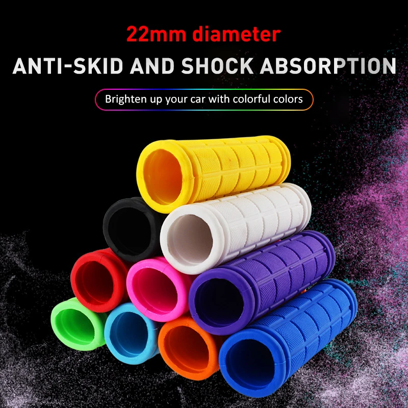 1 Pair Bicycle Handle Colorful Rubber Mountain Bike Handlebar Children Kids  Scooter Anti-Skid Grips Cycling Bicycle Accessories