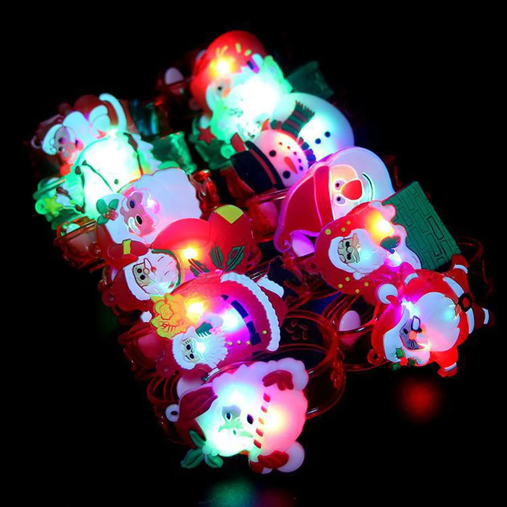Подарок для детей Рождественский светильник Санта Клаус флэш-игрушки наручные руки взять светящиеся браслеты Танцевальная вечеринка ужин игрушки подарки Новинка