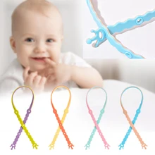 Mordedor de silicona sólido para bebés y niños pequeños, chupete, chupete, Clip para pezón, soporte de cadena portátil, correa, herramienta para masticar