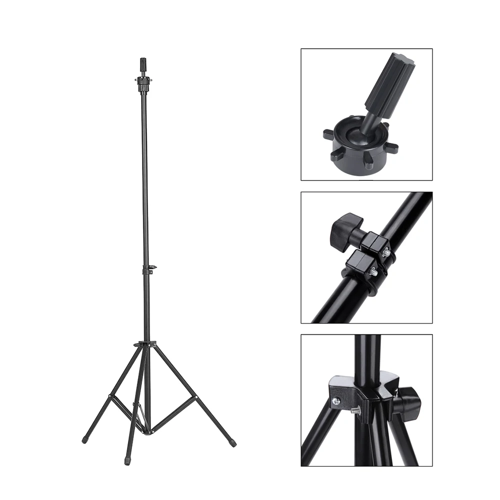

Abody Adjustable Tripod Stand Holder Hairdressing Training Head Mold Mannequin Holder Salon Hair Clamp Stand /Head for Wig