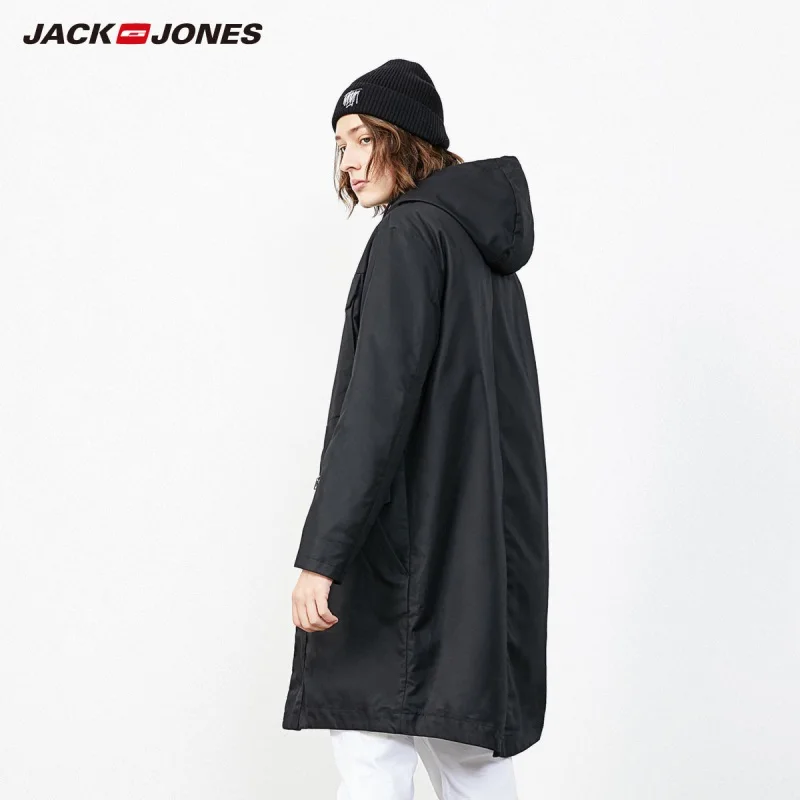 JackJones Мужская парка с капюшоном пальто Длинная стеганая куртка Тренч пальто мужская одежда 218409507