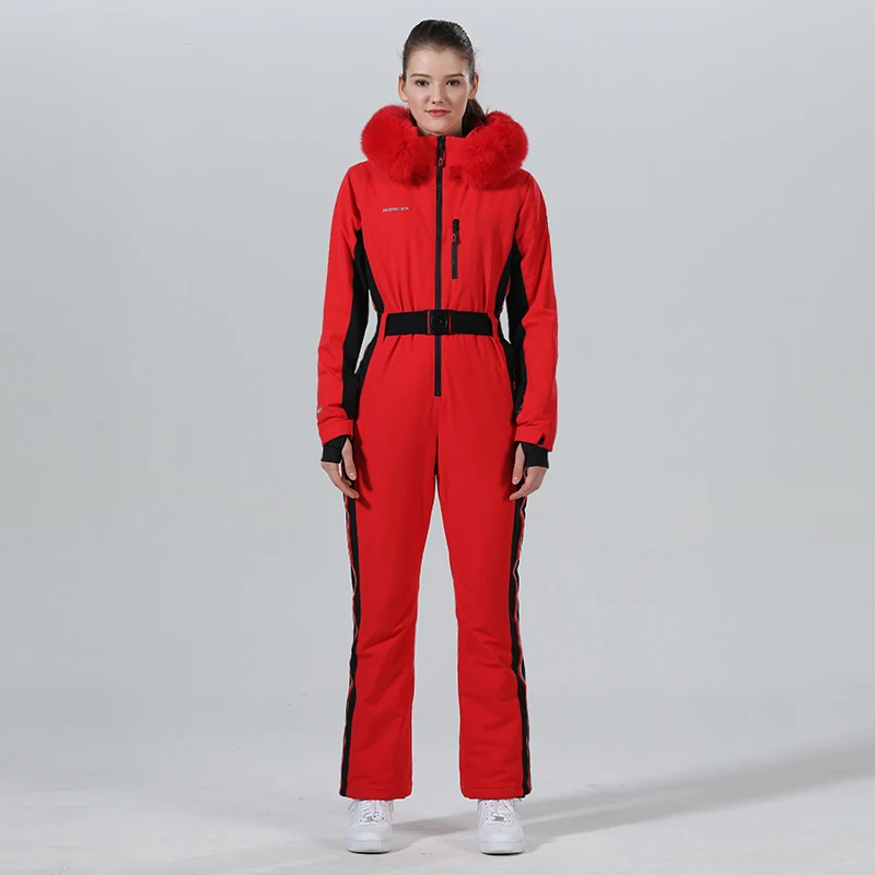 red Горнолыжный комбинезон костюм женский спортивный горнолыжный костюм женский лыжный костюм женский лыжный костюм зимний костюм женский сноуборд куртка женская зимняя лыжный костюм женский женские спортивные костюмы - Цвет: red