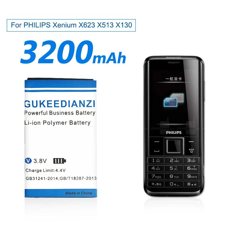 3200 мАч AB2000AWMC Аккумулятор для PHILIPS X130/X523/X513/X501/X623/X3560/X2300/X333 мобильного телефона