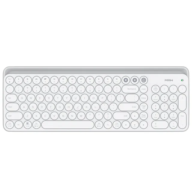 White Оригинальная Двухрежимная клавиатура Xiaomi Miiiw с Bluetooth, 104 клавиш, 2,4 ГГц, Многофункциональная Беспроводная портативная клавиатура для macbook, розовая - Цвет: White