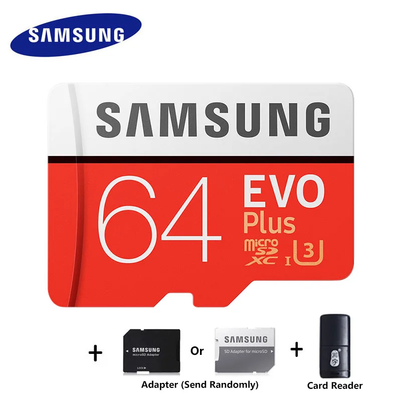 64G with reader SAMSUNG micro sd карта памяти карта micro sd 32 Гб 64 Гб 128 ГБ 256 ГБ 512 ГБ EVO+ carte sd TF Транс Флэш карта микро для go pro - Емкость: 64G with reader