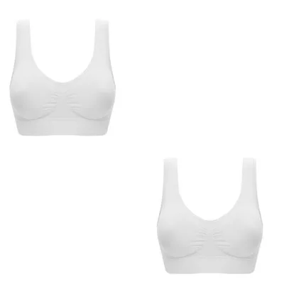 Jerrinut Bras For Women Seamless Bra No pad Brassiere Bra Vest Wireless Active Bra Underwear Women Big Size Bralette Top Cotton - Цвет: 2piece-2white