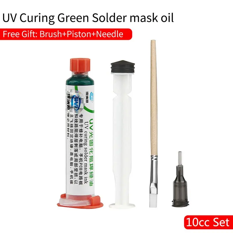Green Oil UV Curing Solder Mask Paint Kit with Accessories