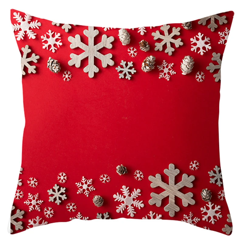 Веселые наволочки с рождественскими узорами Санта Снеговик Олень напечатанный Чехол для подушки диван Чехол s Рождественское украшение для дома 45x45 см