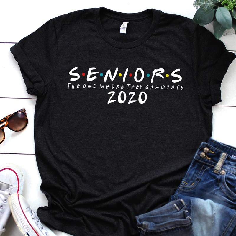The One Where They Graduate Seniors, футболка для женщин, Забавные милые топы с короткими рукавами, хлопковые футболки для друзей, ТВ-шоу, Прямая поставка
