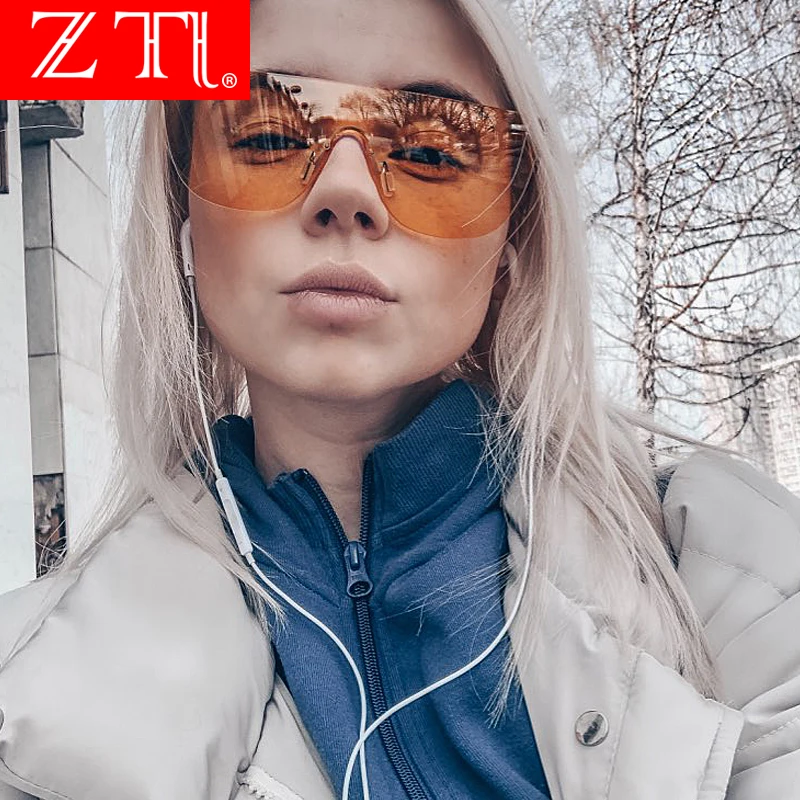 ZT плоский верх карамельный цвет солнцезащитные очки для женщин женские без