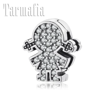 

Fit Reflection Charm Bracelets DIY Original 925 Sterling Silver Dazzing Zircon little girl Clips Charms Beads Fine Jewelry Gifts