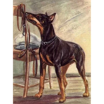 

Doberman Diamond Painting Full Drill 5D Diy Rhinestone Embroidery Kit 12X16In