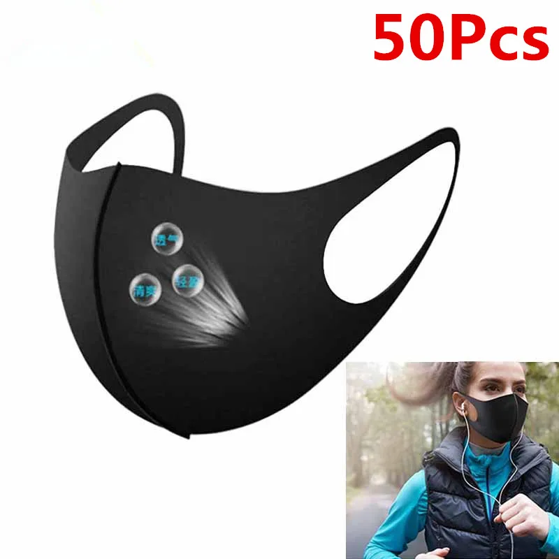 

100Pcs BYEPAIN Cotton PM2.5 Black Mouth Mask Anti Dust Activated Carbon Filter Windproof Mouth-muffle Bacteria Proof Flu Masks