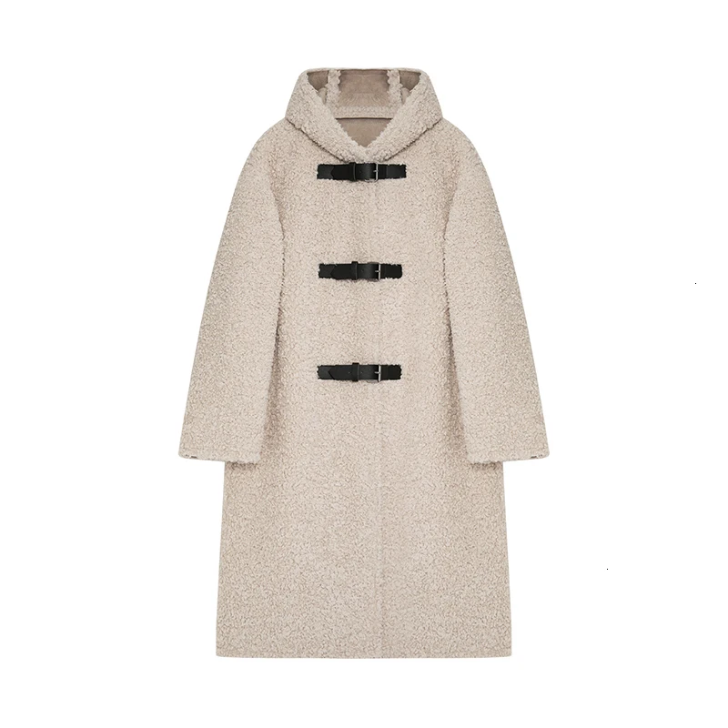 beige Шерстяное пальто свободного кроя с имитацией овечьей шерсти большого размера, парки, новинка, длинный рукав, женская мода, Осень-зима, 19-a771 - Цвет: beige