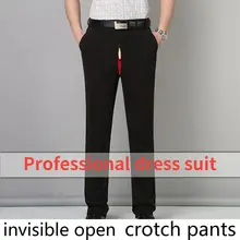 

Fall Open-Crotch Pants Suit Pants Men's Straight Casual Suit Pants Double-Headed Invisible Zipper Crotch Full-Open Type