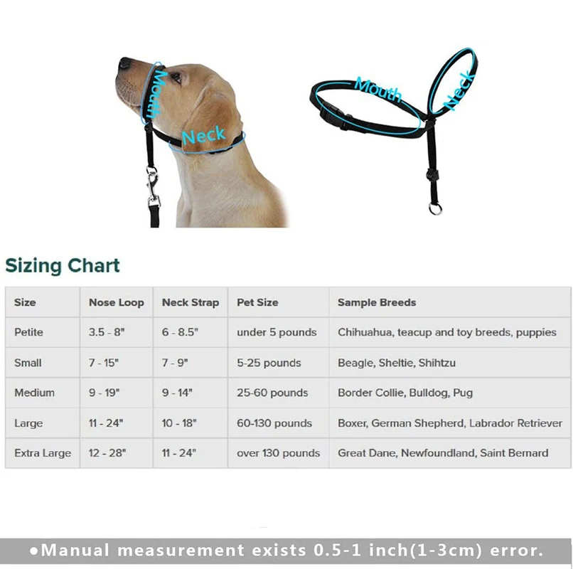 Dog Muzzle Adjustable Nylon Dog Head Collar