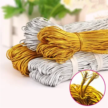 

1mm 1.5mm Gold Silver Packing Rope Ornaments String Elastic Cords for Home Decor Handmade Christmas Gift Packing Crafts DIY 5M