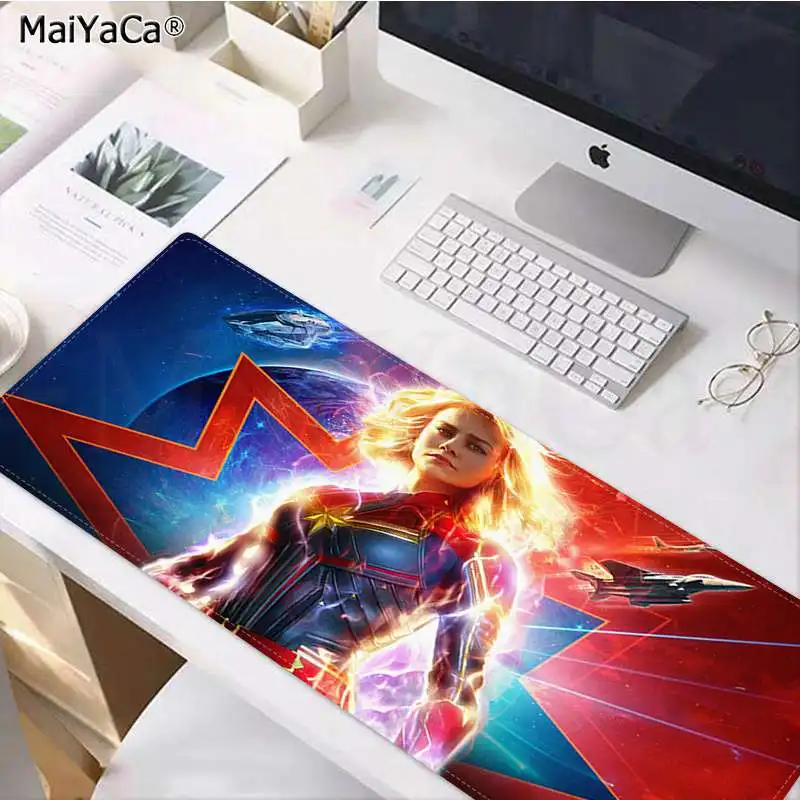 MaiYaCa ваш собственный коврик капитан Марвел резиновая мышь прочный Настольный коврик для мыши большой коврик для мыши клавиатуры коврик