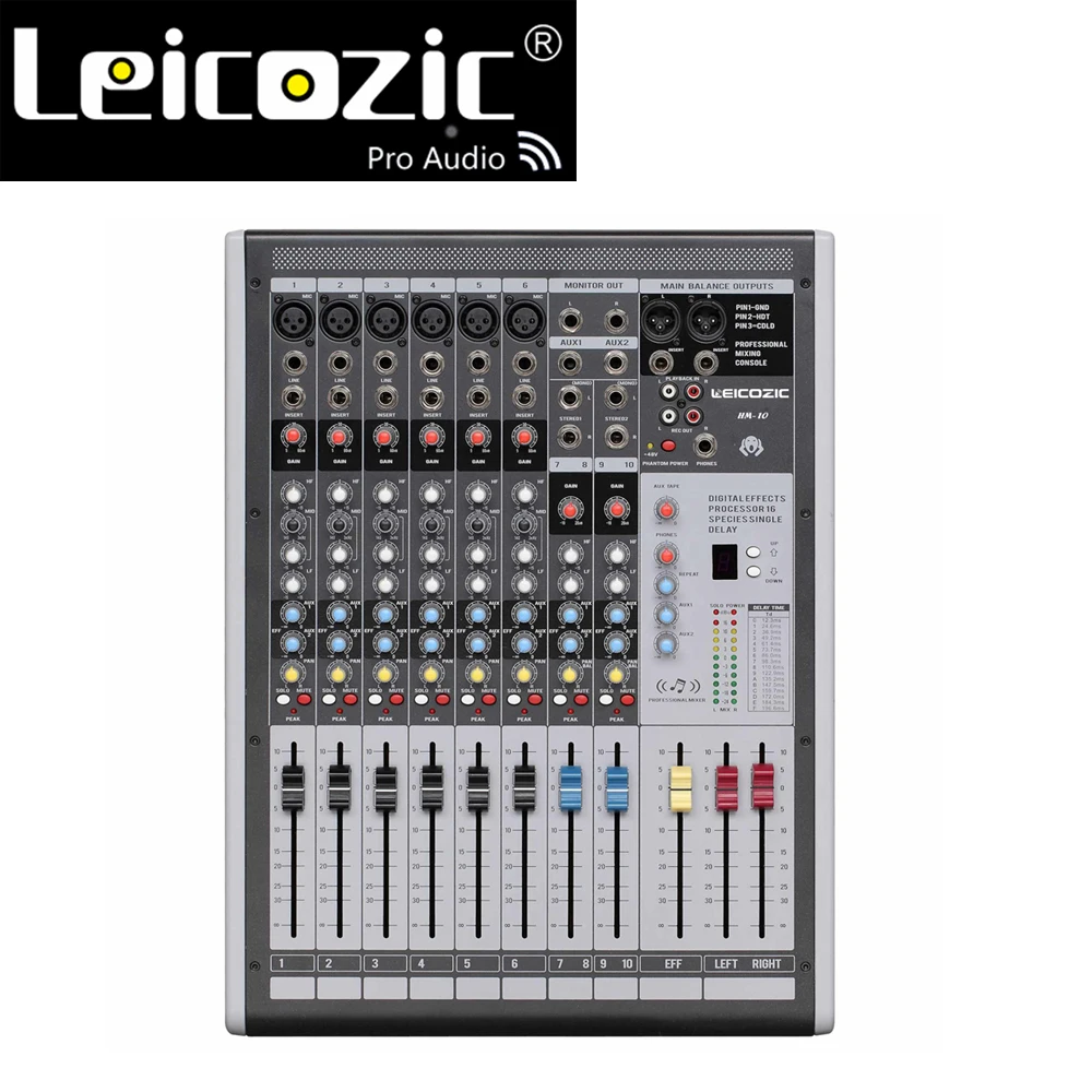 Миксер Leicozic HM10 6-канальная аудиоконсоль Для диджеев для звука процессор эффектов