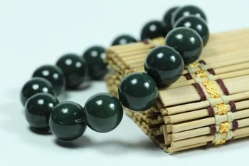 

Xinjiang Hetian jade bracelet, sapphire men's bracelet, natural jade, round bead, jade bead chain, hand bead chain