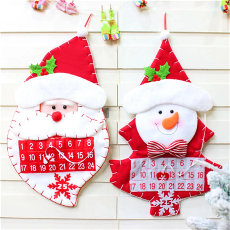 

Hanging Christmas Advent Calendar Countdown to Christmas Tree Gift Ornaments Decorations Santa Claus Calendar Adornos De Navidad