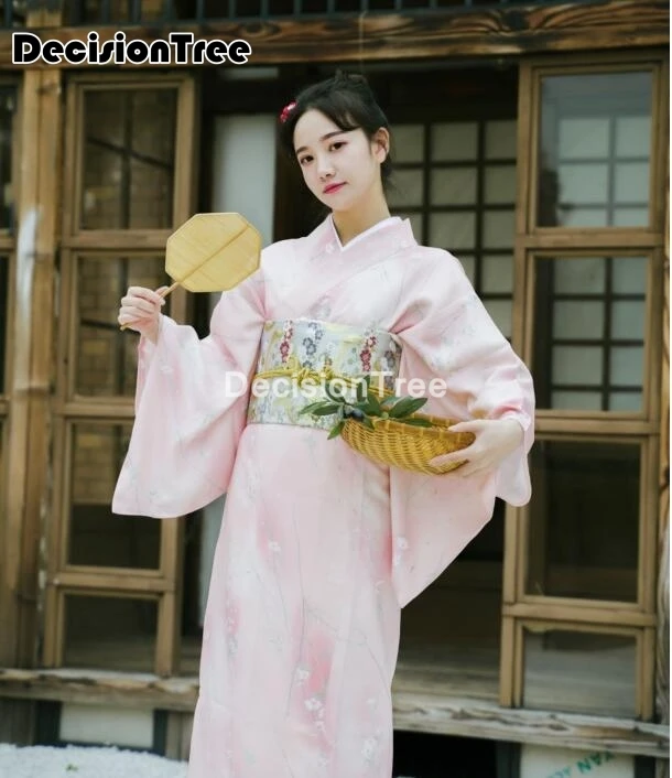 2022 yukata tradizionale giapponese per donna abito da cerimonia kimono  rosa florao sakura retrò per donna fiore vintage haori donna - AliExpress  Novelty \u0026 Special Use