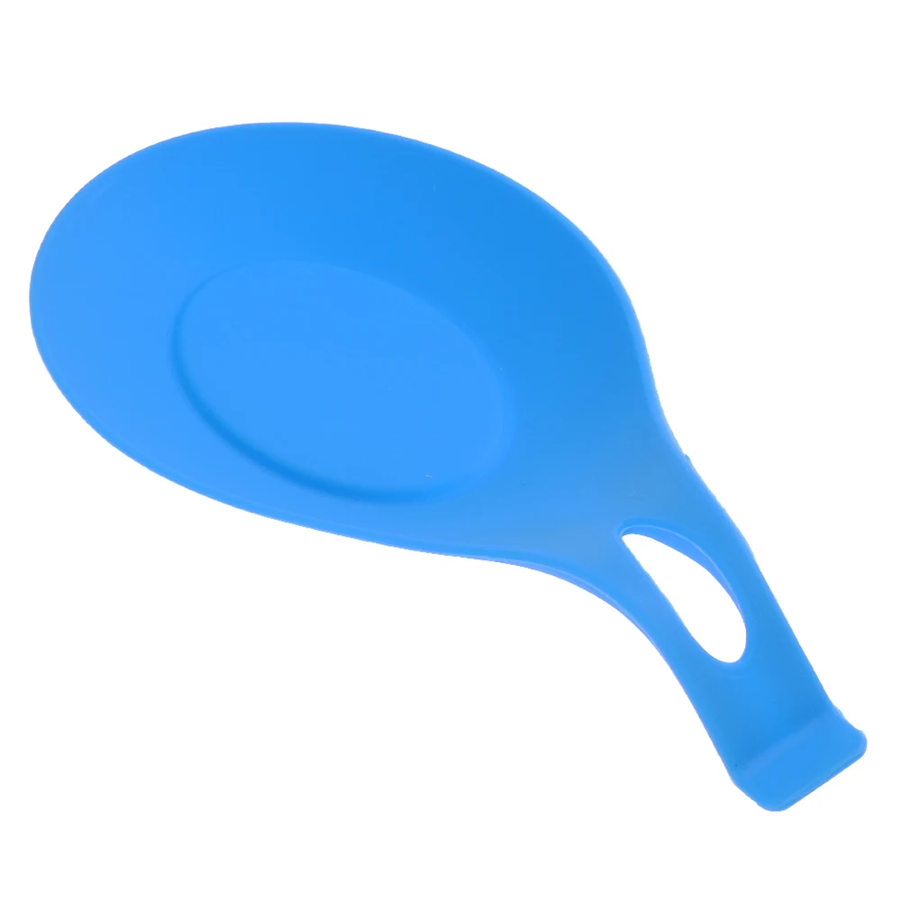 Blue Многоцелевой силиконовый подставка для ложек Pad Еда Класс силиконовая гелевая ложка положить коврик устройство Кухня посуда красочные - Цвет: Blue