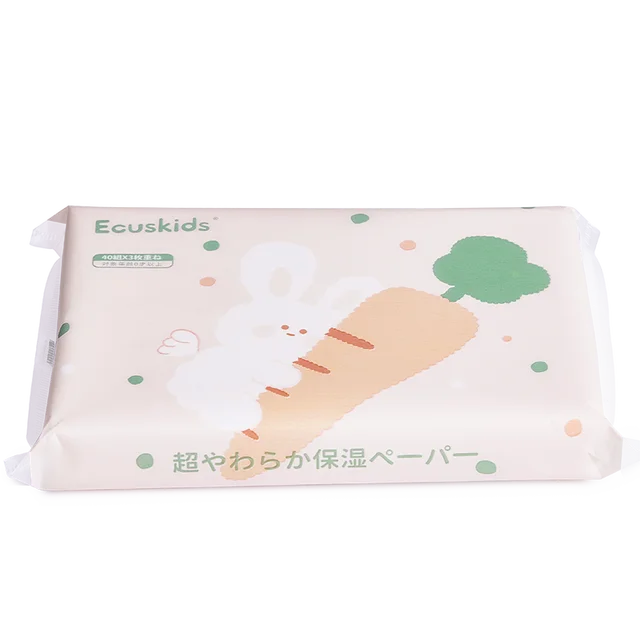 Japan imported ecuskids bebe special paper towels for children and babies disposable baby soft napkins non-wet wipes baby towels 6