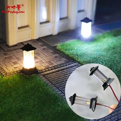 Lampadaire Led 3v à l'échelle Ho 1:87, lampadaire pour parc, bâtiment Architectural, paysage de prairie, Diorama, 2 pièces 