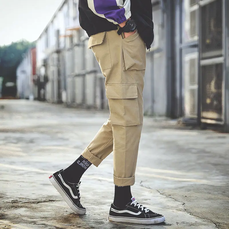 Хип хоп мужские панталоны Hombre High Street Kpop повседневные брюки карго с множеством карманов джоггеры Уличная Брюки Harajuku