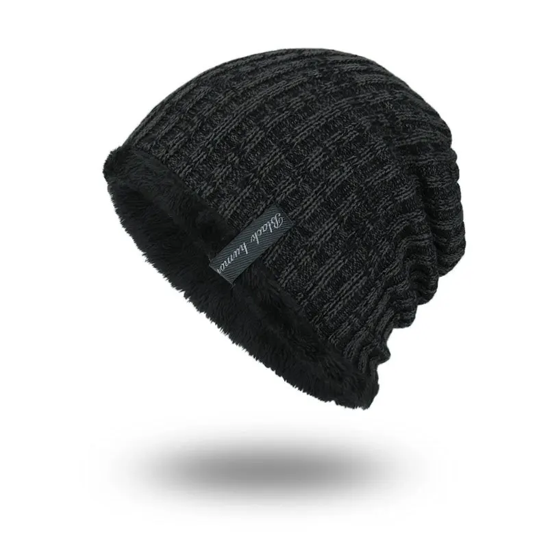 Хлопковые шапочки Skullies Мужская/женская теплая шерстяная шапка новая модная ветрозащитная вязаная шапочка в стиле хип-хоп шапка, сезон осень-зима унисекс шапки - Цвет: Color   2
