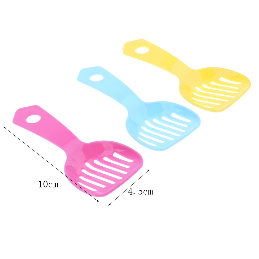 Small Animal Toilet Cleaning Scoop - Small Pet Hamster Poop Scooper - 5 Pieces 3 Colors