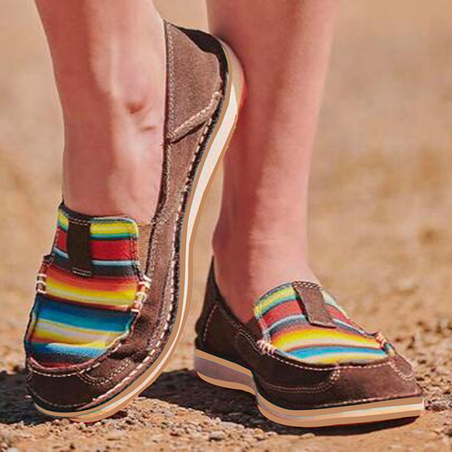 Casual Flat Shoes Spring Autumn Flat Loafer Women Shoes Slips Soft Round Toe Denim Flats Canvas Shoes Plus Size