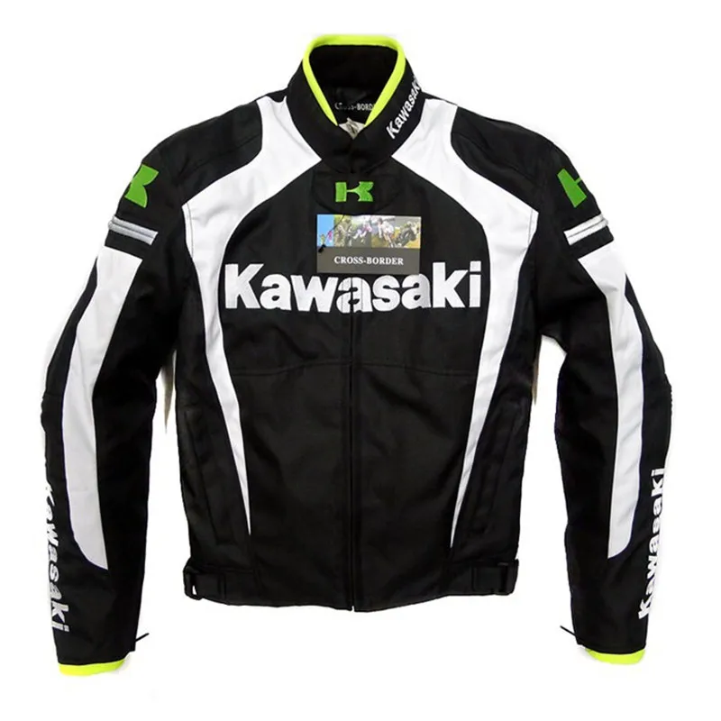 Горячая мотоциклетная куртка для kawasaki racing Offroad riding ветрозащитная теплая куртка с защитным снаряжением и подкладкой - Цвет: Белый