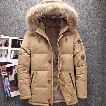 

Winter Big Genuine Fur Hood Duck Down Jackets Men Warm High Quality Down Coats Male Casual Winter Outerwer Down Parkas