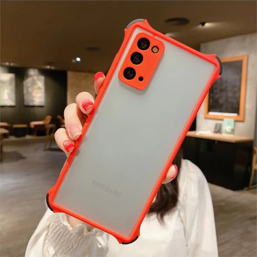Shockproof Armor Matte Back Cover For Samsung Galaxy M02s M31s M01s Translucent Anti-Fall Soft Candy Color Phone Case kawaii samsung phone cases Cases For Samsung