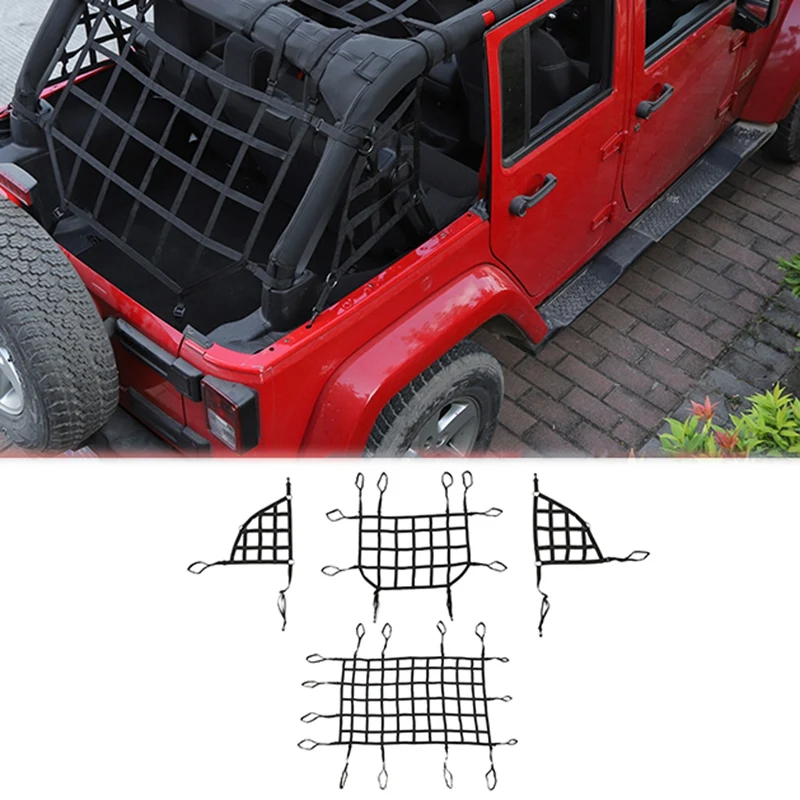 Car Roof Cover Roof Trunk Luggage Rack Multi-Function Network for Jeep Wrangler Jk 2007- Car Shape Installation Network