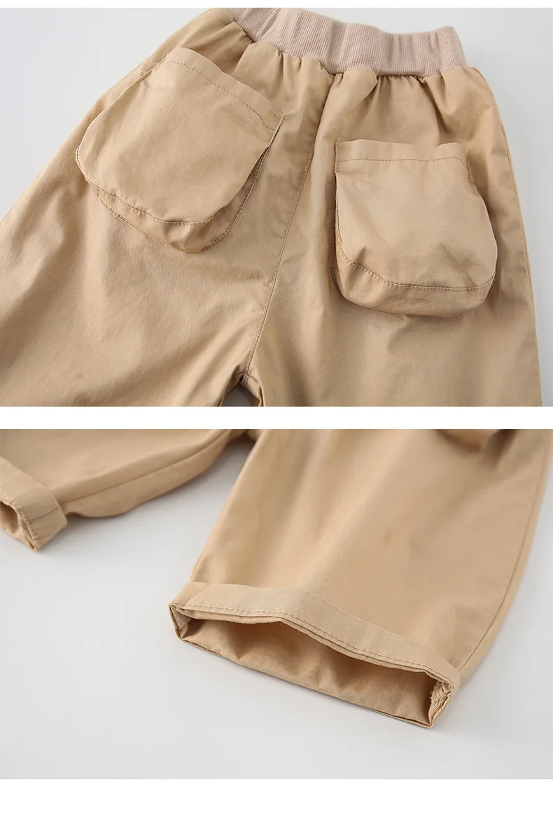 Korean-style Crawler Summer New Style Men And Women Children Bib Overall CHILDREN'S Shorts Baby Pocket xi ha ku Shorts Fash
