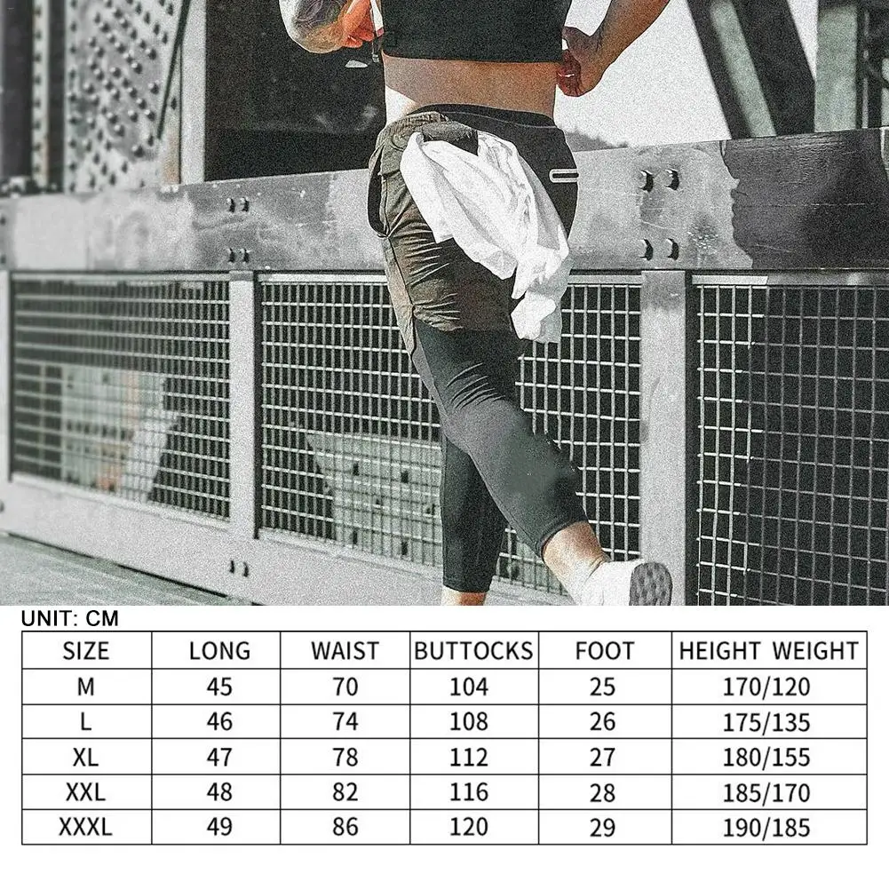 Мужские 2в1 фитнес шорты для тренировки шорты для бега дышащие быстросохнущие потайные карманы двухслойные шорты с карманом