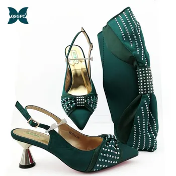 

2020 Summer New Design Italian Shoe and Bag Set Women Nigerian Party Shoes and Bag for Royal Party