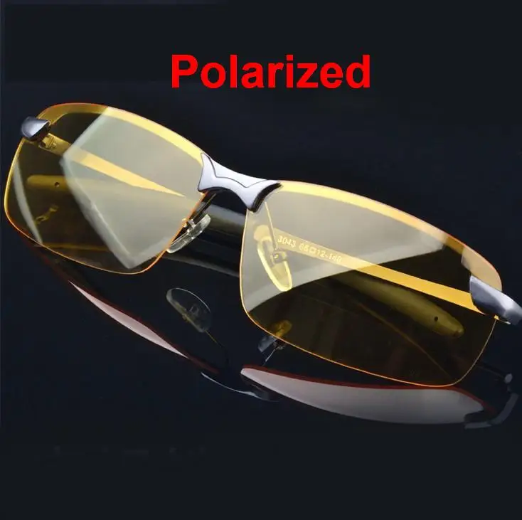 Lunettes De Soleil Polarisees M4 Fashion Pour Hommes Verres De Vision Nocturne Lunettes De Conduite Automobile Anti Eblouissement Monture En Alliage D Argent Aliexpress